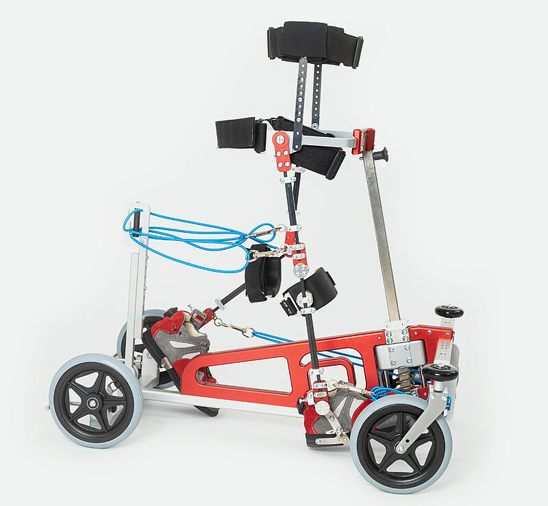 Gehtrainer mit Rumpfstütze und Sitzpelotten